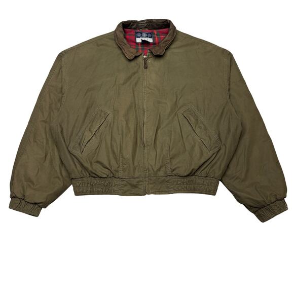 GAP Other - Vintage Gap Harrington Bomber Jacket Leather Collar XL Y2K Flannel Quilt Lined